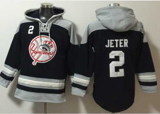 New York Yankees #2 Derek Jeter Navy Blue Ageless Must Have Lace Up Pullover Hoodie,We sell and wholesale New York Yankees #2 Derek Jeter Navy Blue Ageless Must Have Lace Up Pullover Hoodie on line form chian!